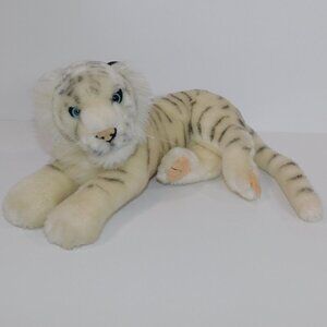 VTG Busch Gardens White leucist Bengal Tiger Laying 11" Plush Stuffed Toy Animal